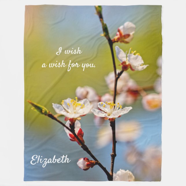 Cobertor De Velo Admirável Flor Apricot Japonês (Frente)