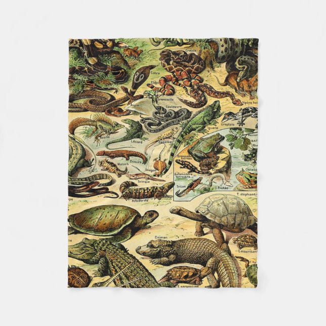 Cobertor De Velo Adolphe Millot Répteis 2 Fleece Blanket (Frente)