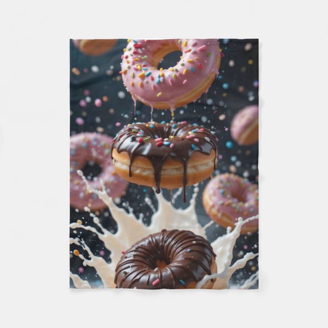 Cobertor De Velo ADOM Floating Donuts Milk Splash Blanket (Frente)