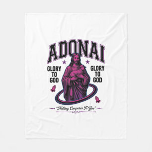 Cobertor De Velo Adonai Glória a Deus Desenho Vetorial Cristão Vint