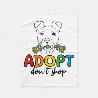 Cobertor De Velo Adopt Dont Shop Rescue Awareness Colorful Cute