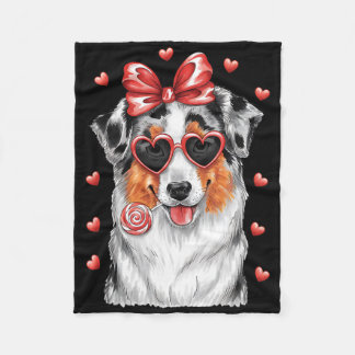 Cobertor De Velo Adorable Australian Shepherd Lick Lollipop Valenti