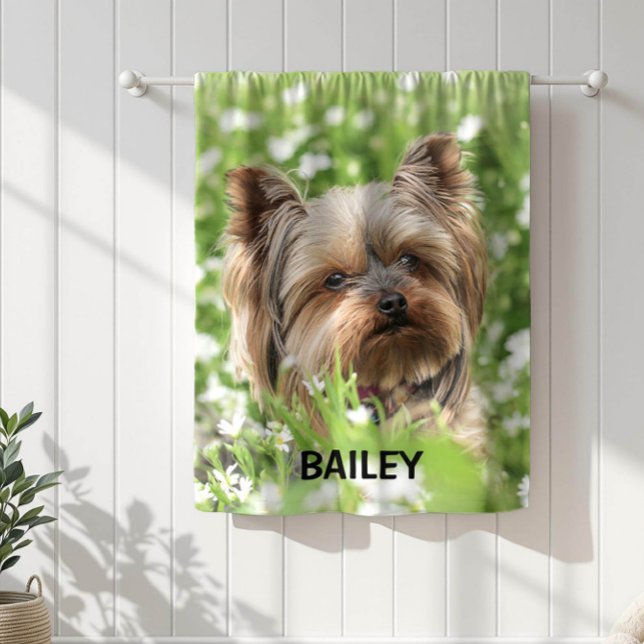 Cobertor De Velo Adorable Custom Pet Photo with Name (Criador carregado)