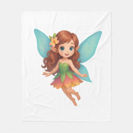 Cobertor De Velo Adorable Fairy with Colorful Wings and Dress