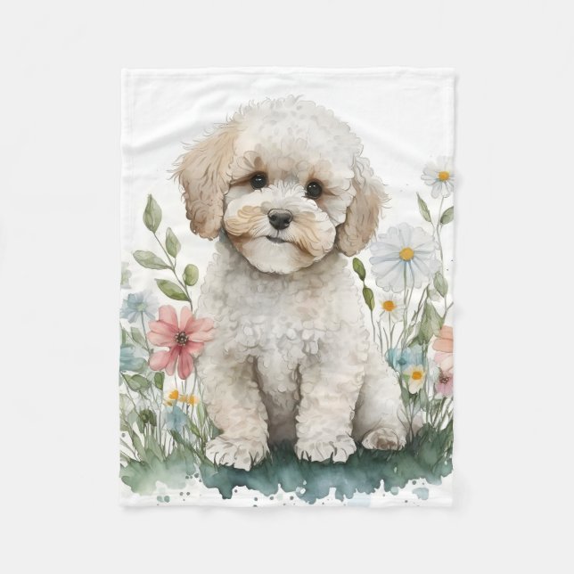 Cobertor De Velo Adorable Poodle Puppy Dog (Frente)