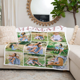 Cobertor De Velo Adoramos Colagem de Fotos de Dia de as mães Rosa