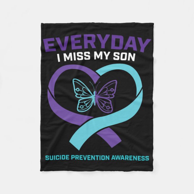 Cobertor De Velo Adorando Memória Filho Prevenção Suicídio Sensibil (Frente)