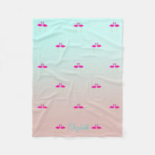 Cobertor De Velo Adoráveis Flamingos Rosa Apaixonados-Personalizado