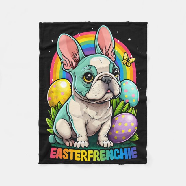Cobertor De Velo Adorável Bulldogue Francês de Páscoa Easterfrenchi (Frente)