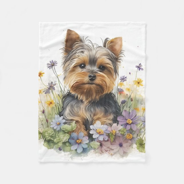 Cobertor De Velo Adorável cachorrinho Yorkshire Terrier (Frente)