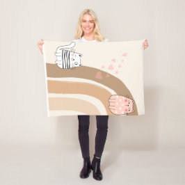 Cobertor De Velo Adorável Cat Fallin ama Fleece Blanket