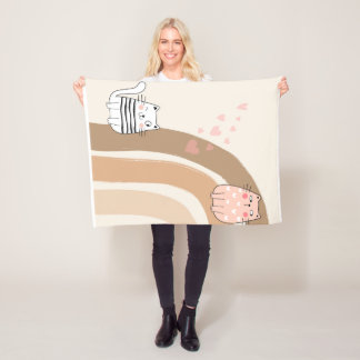 Cobertor De Velo Adorável Cat Fallin ama Fleece Blanket