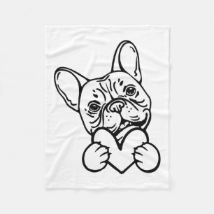 Cobertor De Velo Adorável Dia dos Namorados Frenchie Amante do Bull