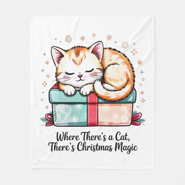 Cobertor De Velo Adorável Gatinho Dormindo - Presente de Inverno Ac (Frente)