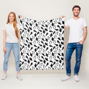 Cobertor De Velo Adorável padrão de pinguim branco e preto em fundo