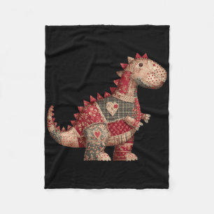 Cobertor De Velo Adorável Remendo de Dinossauro Country Corações Di
