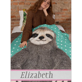 Cobertor De Velo Adorável Sloth Teto Name Kids Animal