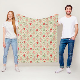 Cobertor De Velo Adorno de Natal Retro Rosa, Vermelho, Verde 
