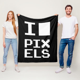 Cobertor De Velo Adoro Pixels, design de geek, arte de pixel