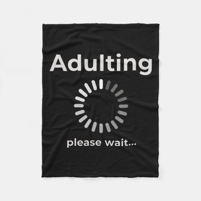 Cobertor De Velo Adulting Humor Novelty Apparel, Adulting Please Wa (Frente)