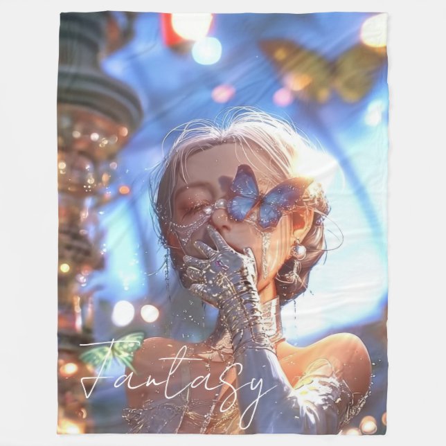 Cobertor De Velo Aesthetic / Dark Fantasy Girl (Frente)