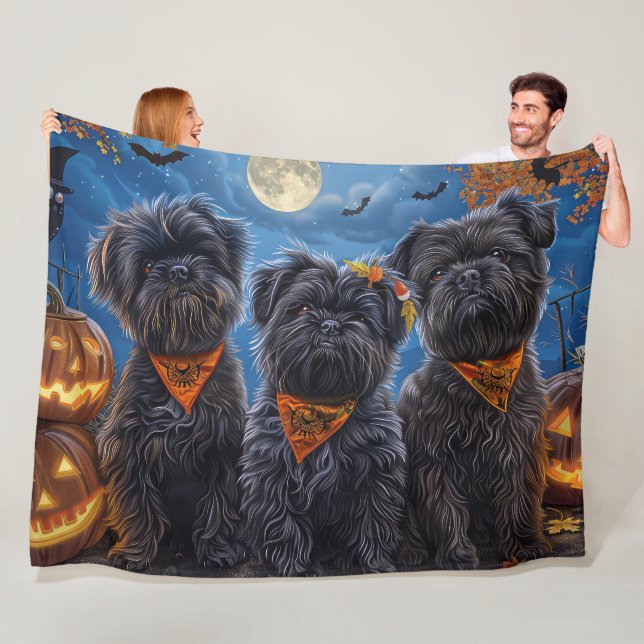 Cobertor De Velo Affenpinscher Halloween Assustador (In Situ)