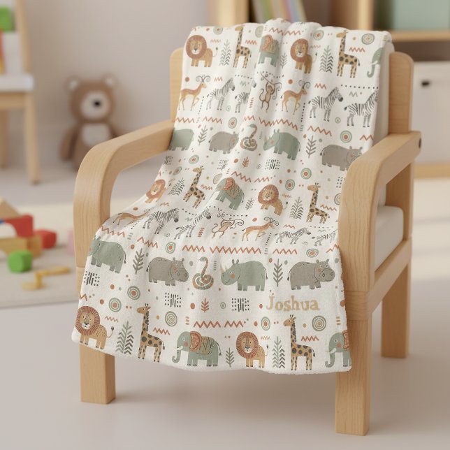 Cobertor De Velo African Animal Parade Tribal Style ID1262 (Criador carregado)