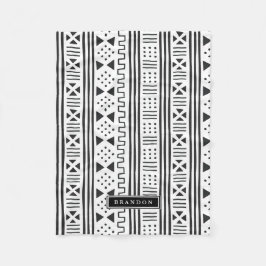 Cobertor De Velo Africano MudCloth de Black|White inspirado