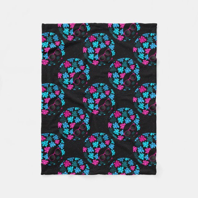 Cobertor De Velo Afro Diva Turquesa & Rosa Quente (Frente)