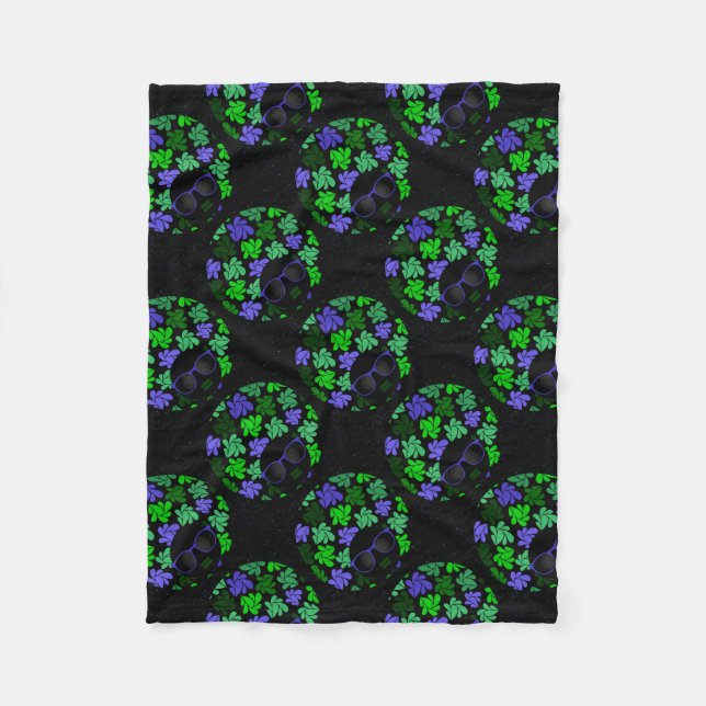 Cobertor De Velo Afro Diva Verde & Azul (Frente)