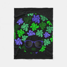 Cobertor De Velo Afro Diva Verde e Azul