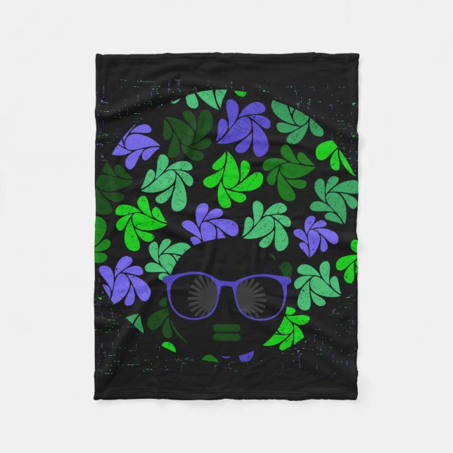 Cobertor De Velo Afro Diva Verde e Azul (Frente)