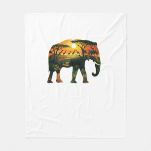 Cobertor De Velo Afro-elefante Sunset Safari Natureza Amadurece Cam