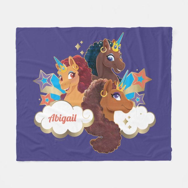 Cobertor De Velo Afro Unicorn "Made of Magic" Trio Design (Frente (Horizontal))