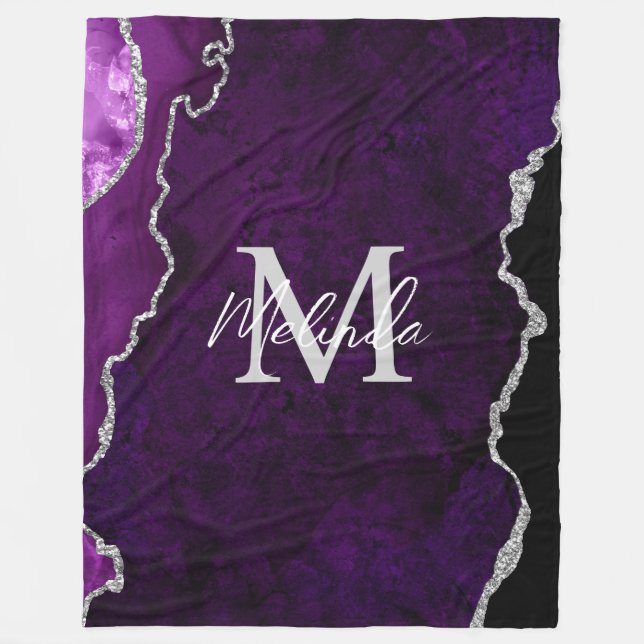 Cobertor De Velo Ágata de Mármore Roxo e Prata (Frente)