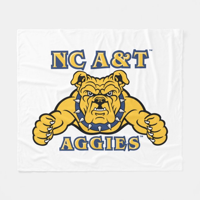 Cobertor De Velo Agências A&T NC | Aggie Bulldog (Frente (Horizontal))