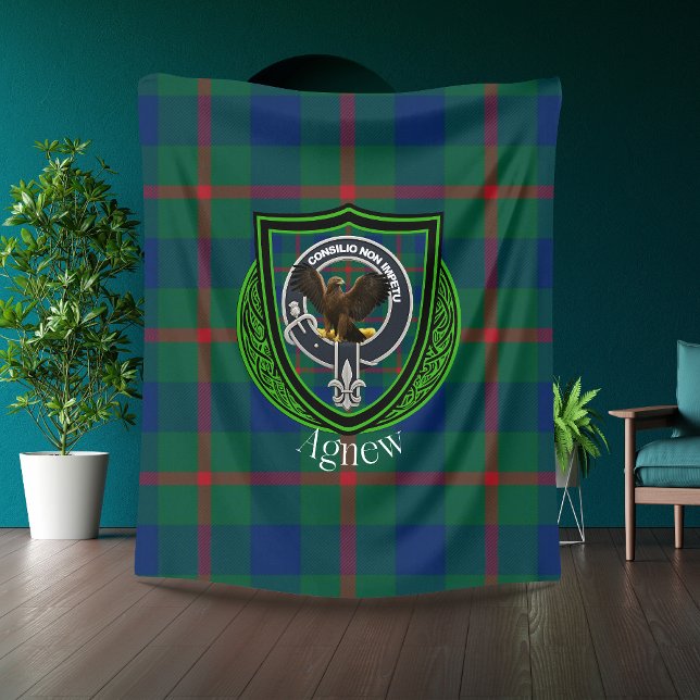 Cobertor De Velo Agnew Scottish Clan Tartan & Crest (Criador carregado)
