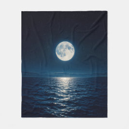 Cobertor De Velo Água de Lua Cheia Reflexo Luar Noite Estrelada