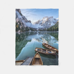 Cobertor De Velo Água Pragser Wildsee Dolomites Itália