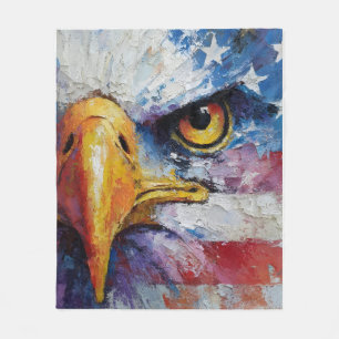 Cobertor De Velo Águia careca abstrata patriótica bandeira american