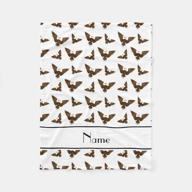 Cobertor De Velo Águias brancas de nome personalizado (Frente)