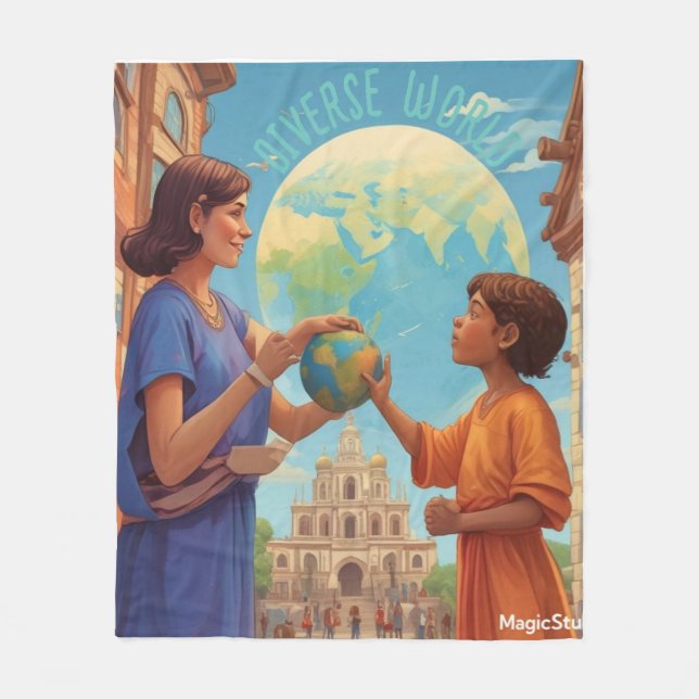 Cobertor De Velo AI Diverse World Blanket (Frente)