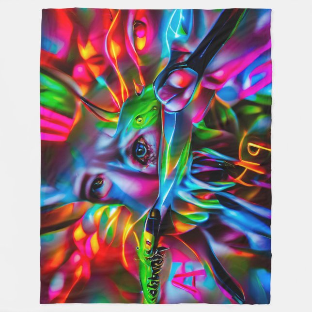 Cobertor De Velo Aichmofobia: Arte Surreal Viva (Frente)