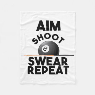 Cobertor De Velo Aim Shoot Swear Repetir - Bilhar Engraçado - Bola