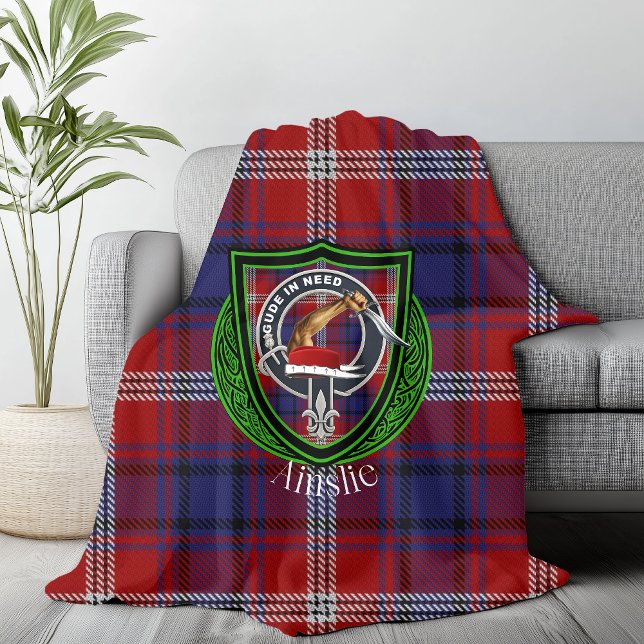 Cobertor De Velo Ainslie Scottish Clan Tartan & Crest (Criador carregado)