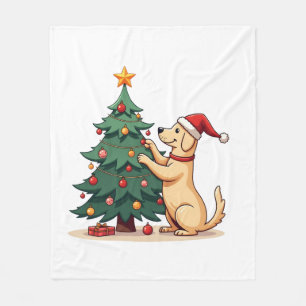 Cobertor De Velo Ajudante de Árvore de Natal de Labrador