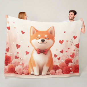 Cobertor De Velo Akita com Rosas - Dia dos Namorados