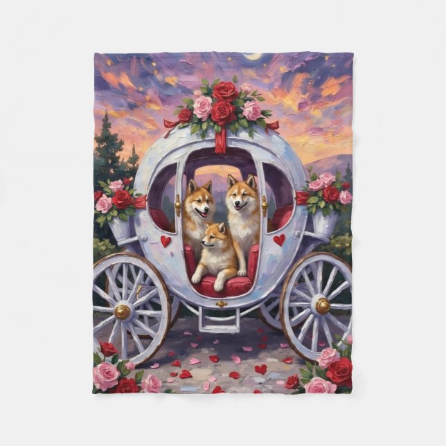 Cobertor De Velo Akita Dog Valentine's Day (Frente)