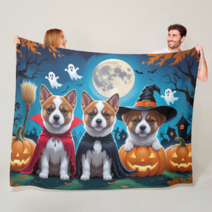 Cobertor De Velo Akita Dogs Pumpkin Halloween Engraçado