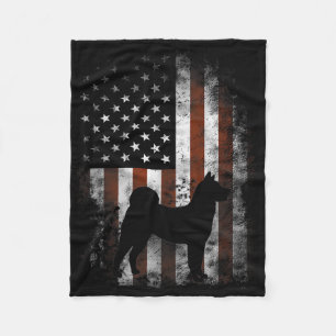 Cobertor De Velo Akita Inu Bandeira Americana Patriótica 4 De Julho
